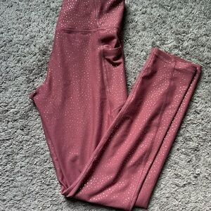 Old Navy Maroon Leggings with Silver Dots